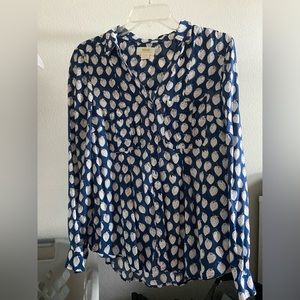 Anthropologie Strawberry Button-Up Blouse